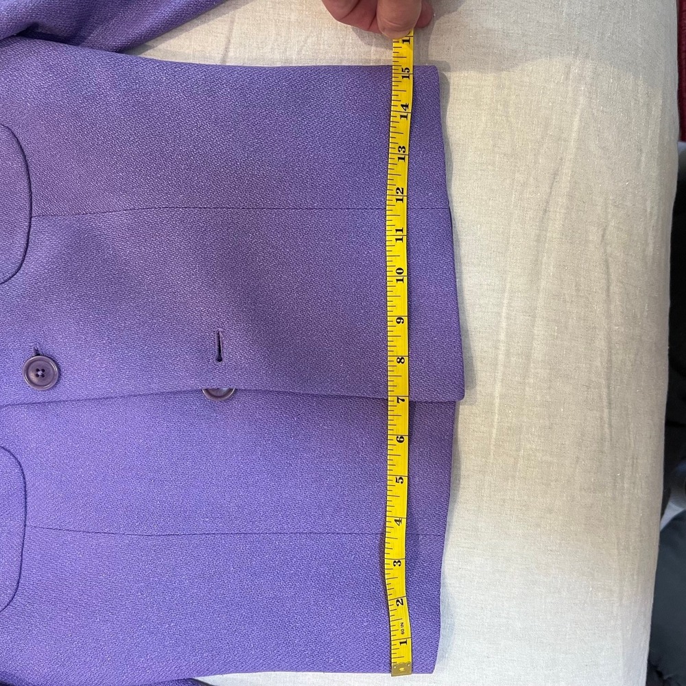Ralph Lauren Collection Classics Women's Purple Collarless Button Front Jacket - Picture 7 of 14